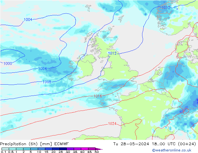 Z500/Rain (+SLP)/Z850 ECMWF Tu 28.05.2024 00 UTC