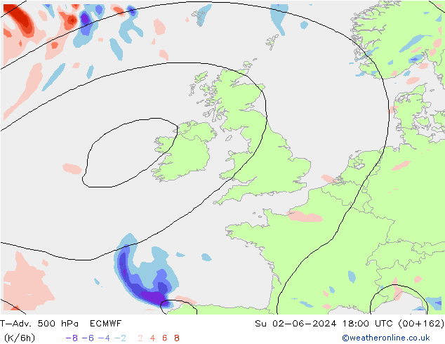 T-Adv. 500 hPa ECMWF dom 02.06.2024 18 UTC