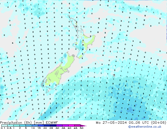 Z500/Rain (+SLP)/Z850 ECMWF Seg 27.05.2024 06 UTC