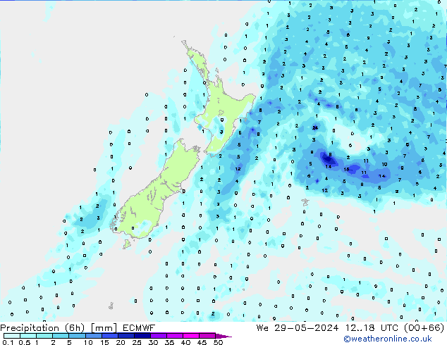 Z500/Yağmur (+YB)/Z850 ECMWF Çar 29.05.2024 18 UTC