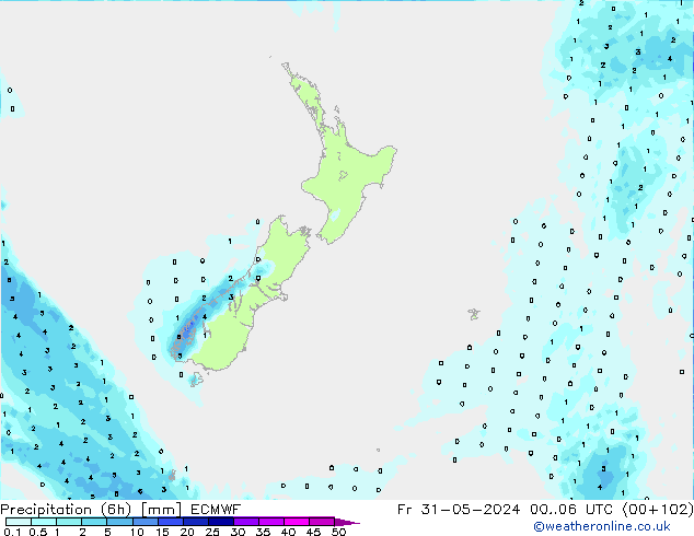 Z500/Rain (+SLP)/Z850 ECMWF Pá 31.05.2024 06 UTC