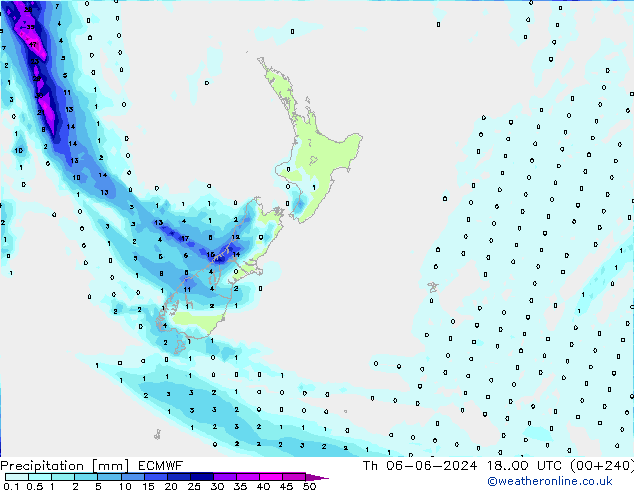 Precipitation ECMWF Th 06.06.2024 00 UTC