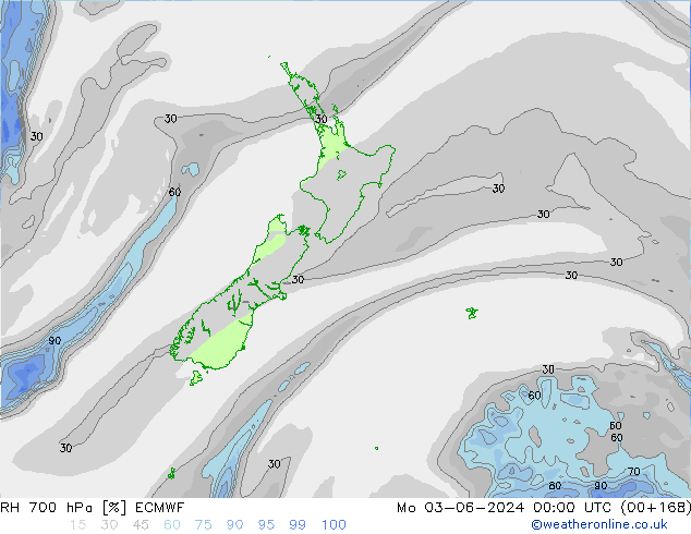 RH 700 hPa ECMWF Mo 03.06.2024 00 UTC