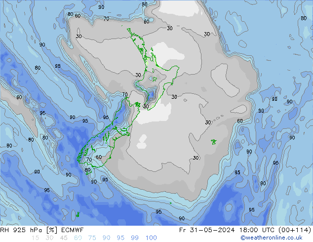 RH 925 hPa ECMWF  31.05.2024 18 UTC