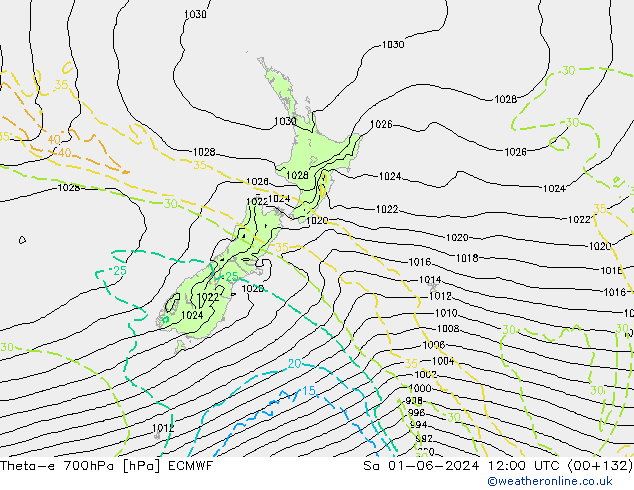 Theta-e 700hPa ECMWF Cts 01.06.2024 12 UTC