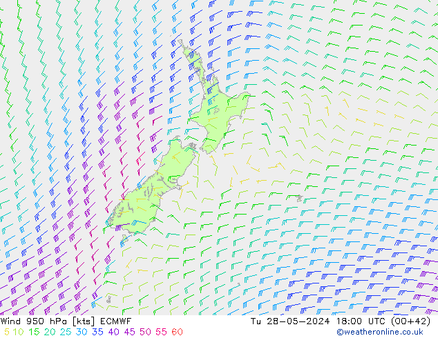 Vento 950 hPa ECMWF Ter 28.05.2024 18 UTC