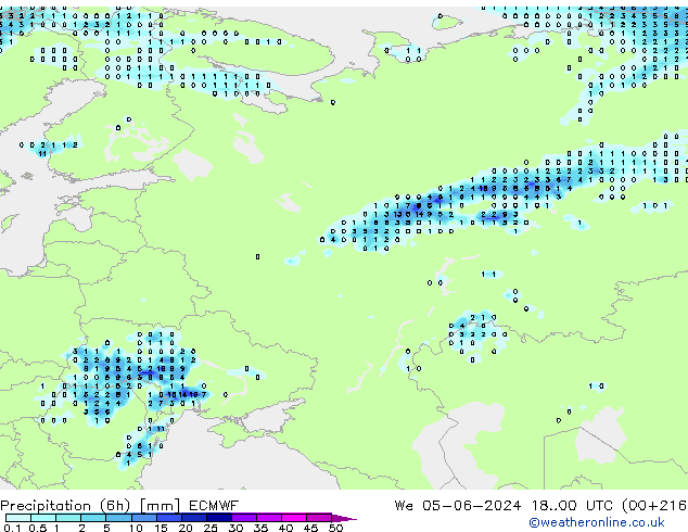 Z500/Rain (+SLP)/Z850 ECMWF mié 05.06.2024 00 UTC
