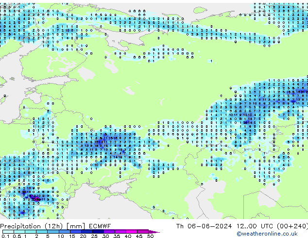 Yağış (12h) ECMWF Per 06.06.2024 00 UTC