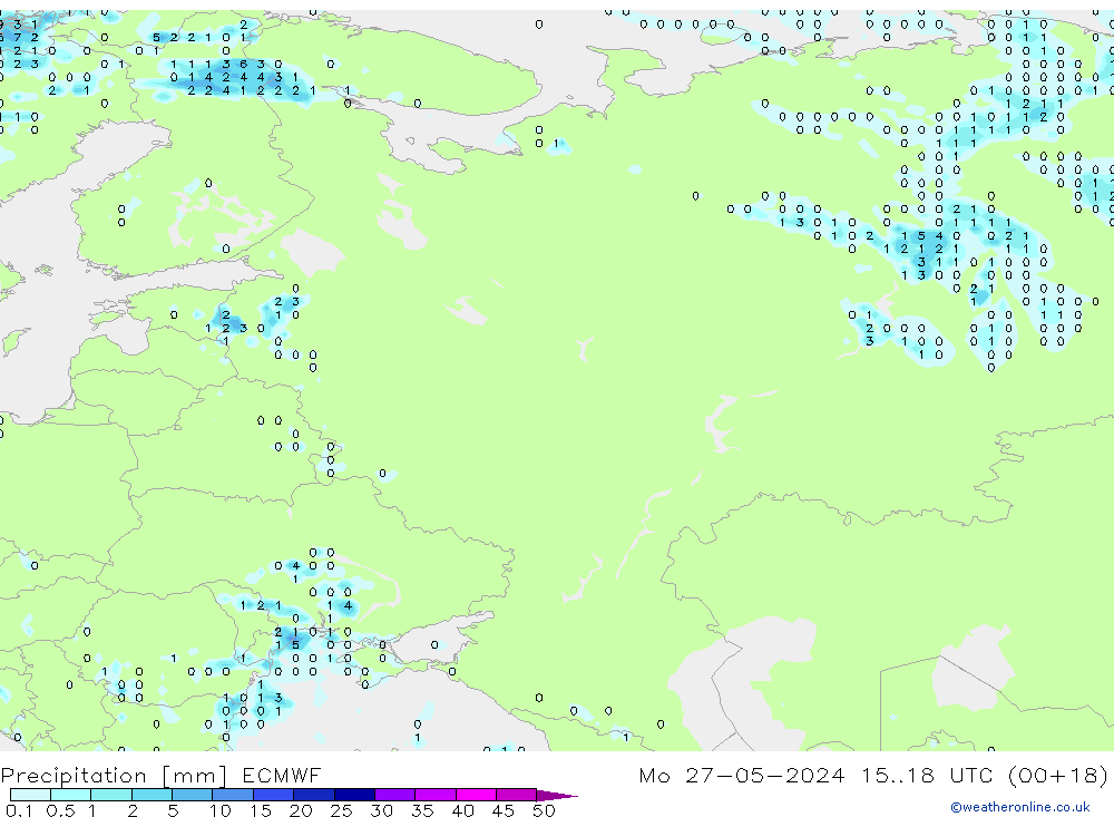 Precipitazione ECMWF lun 27.05.2024 18 UTC