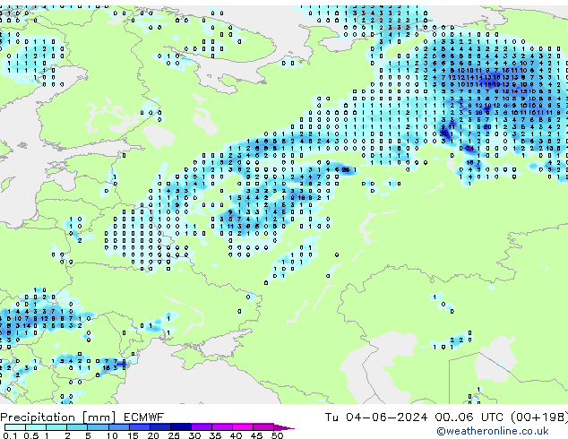 осадки ECMWF вт 04.06.2024 06 UTC