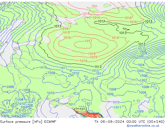 ciśnienie ECMWF czw. 06.06.2024 00 UTC