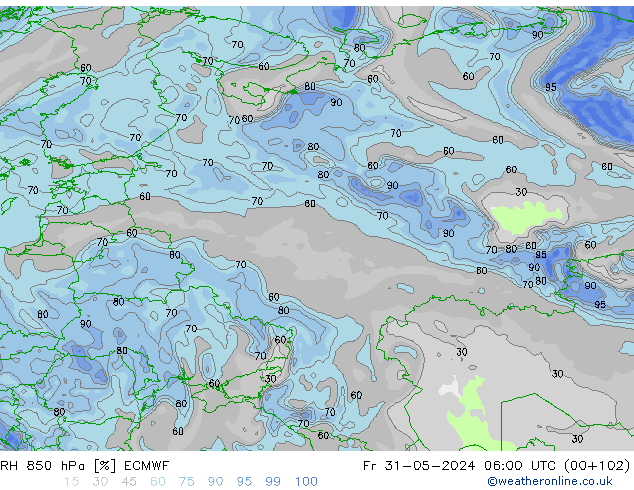 RV 850 hPa ECMWF vr 31.05.2024 06 UTC