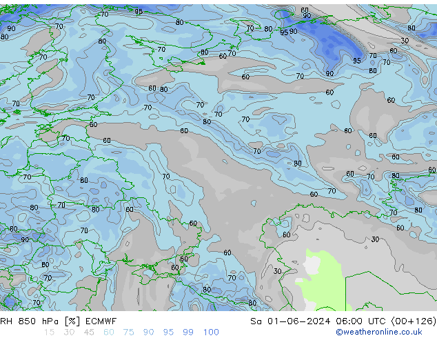 RH 850 hPa ECMWF So 01.06.2024 06 UTC