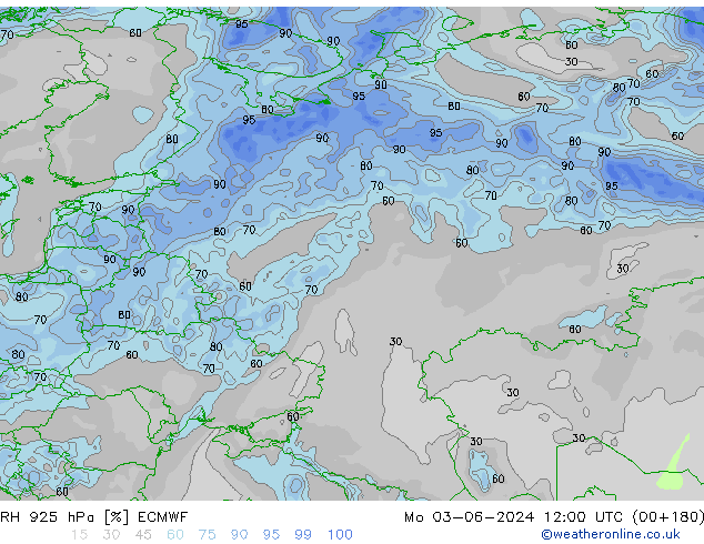 RH 925 hPa ECMWF Mo 03.06.2024 12 UTC