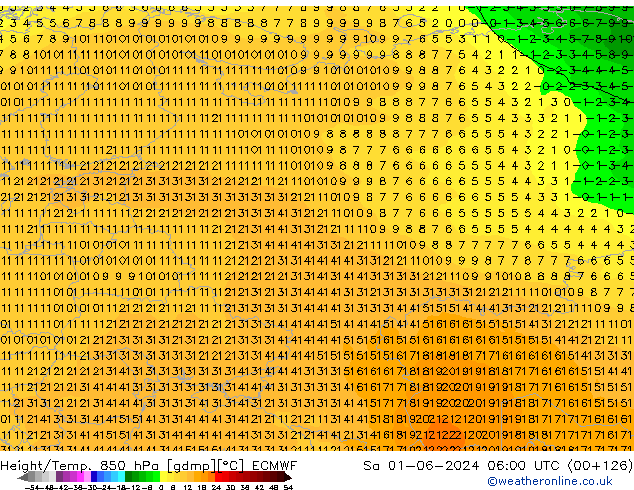 Z500/Yağmur (+YB)/Z850 ECMWF Cts 01.06.2024 06 UTC