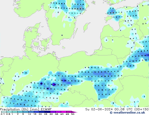 Z500/Rain (+SLP)/Z850 ECMWF Su 02.06.2024 06 UTC