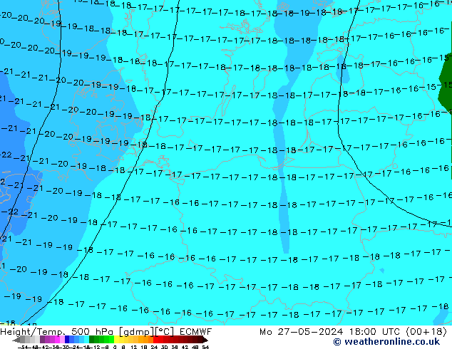 Z500/Rain (+SLP)/Z850 ECMWF lun 27.05.2024 18 UTC