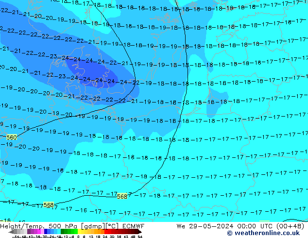 Z500/Rain (+SLP)/Z850 ECMWF ср 29.05.2024 00 UTC