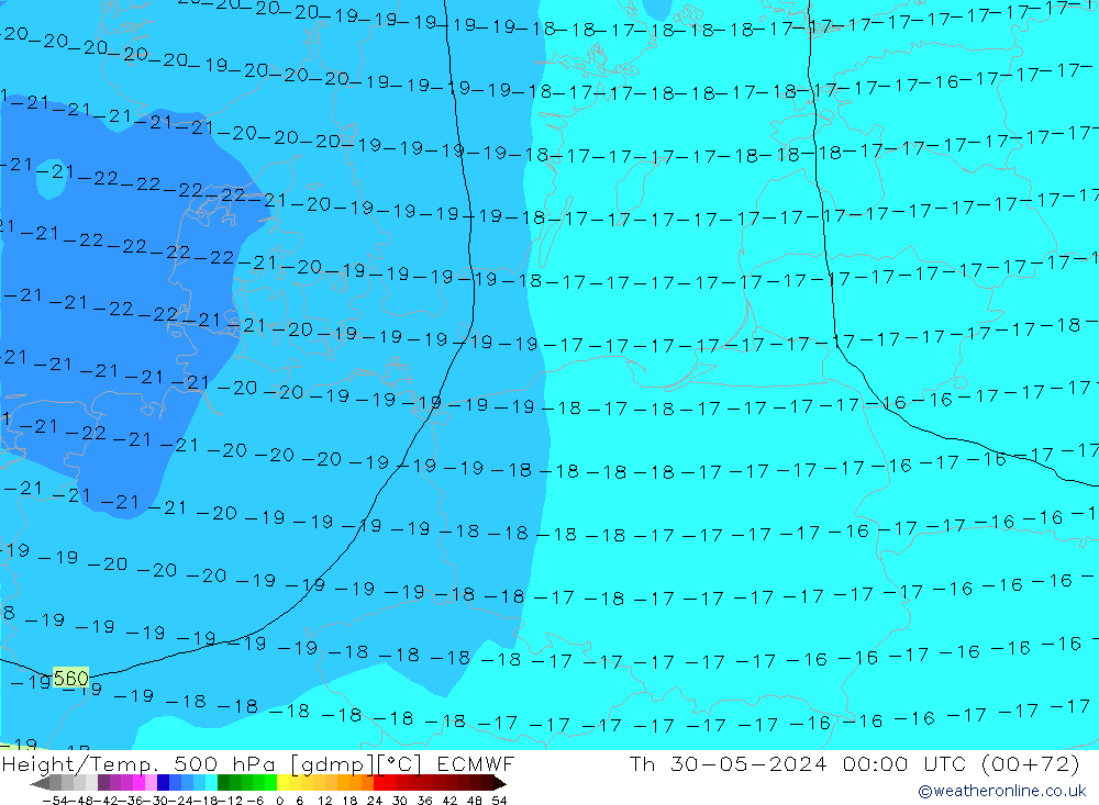 Z500/Rain (+SLP)/Z850 ECMWF jeu 30.05.2024 00 UTC