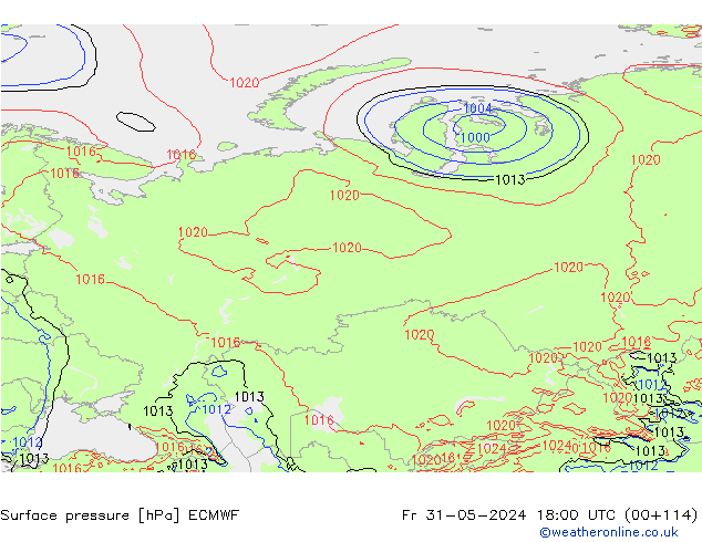 Yer basıncı ECMWF Cu 31.05.2024 18 UTC