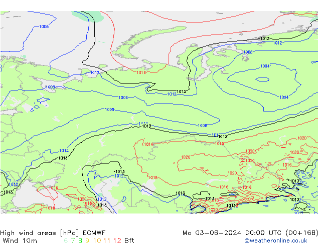 High wind areas ECMWF Mo 03.06.2024 00 UTC