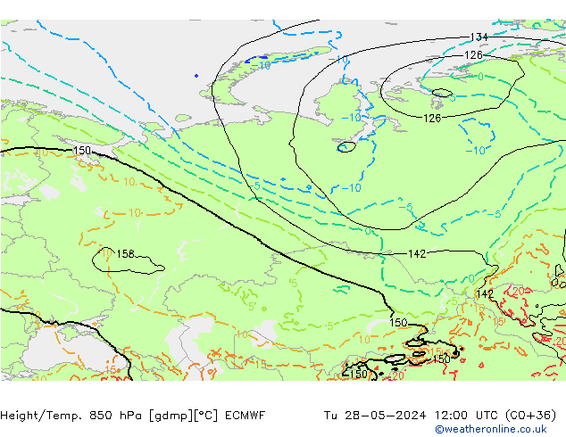 Z500/Rain (+SLP)/Z850 ECMWF mar 28.05.2024 12 UTC