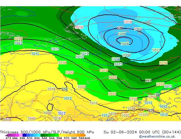 Thck 500-1000hPa ECMWF nie. 02.06.2024 00 UTC