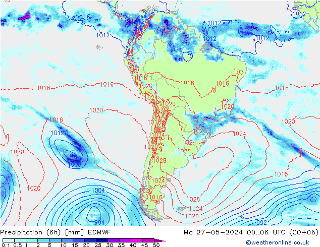 Z500/Rain (+SLP)/Z850 ECMWF  27.05.2024 06 UTC