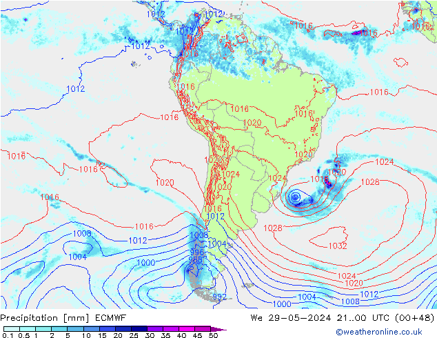 opad ECMWF śro. 29.05.2024 00 UTC