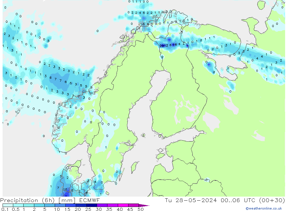 Z500/Rain (+SLP)/Z850 ECMWF Tu 28.05.2024 06 UTC