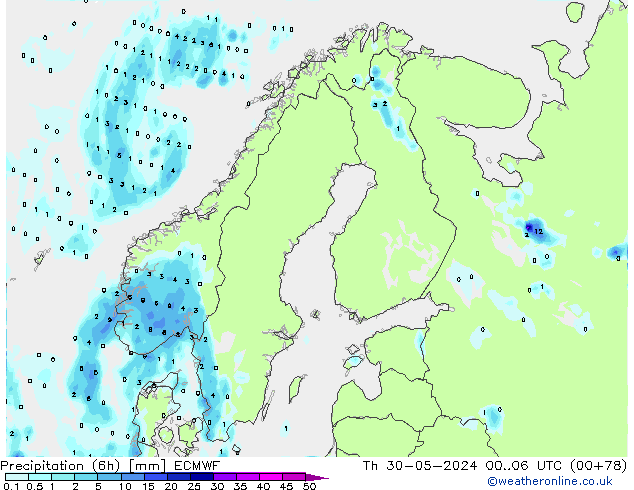 Yağış (6h) ECMWF Per 30.05.2024 06 UTC