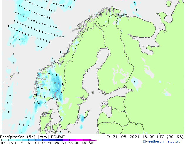 Z500/Regen(+SLP)/Z850 ECMWF vr 31.05.2024 00 UTC