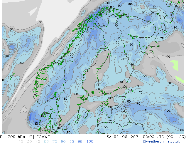 RH 700 hPa ECMWF  01.06.2024 00 UTC