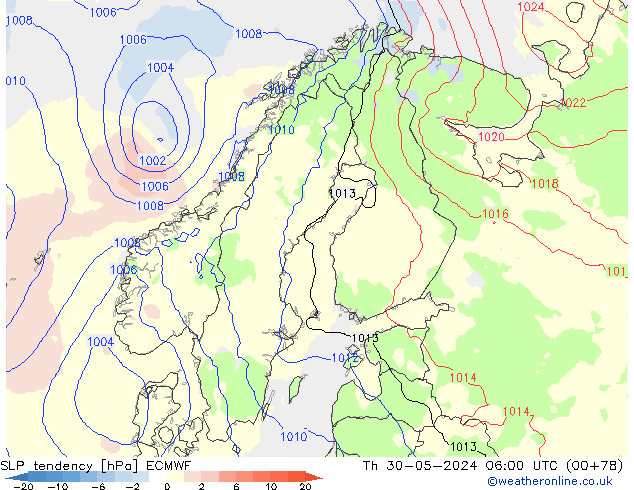 Y. Basıncı eğilimi ECMWF Per 30.05.2024 06 UTC