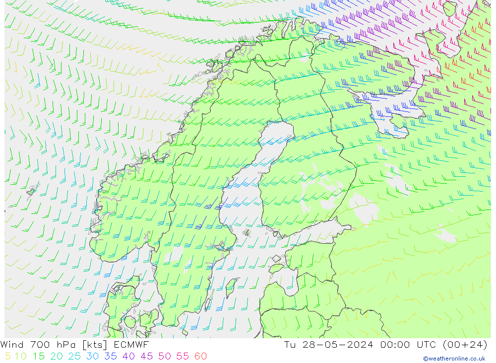 Wind 700 hPa ECMWF Di 28.05.2024 00 UTC