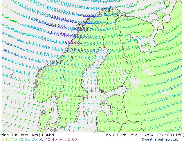 Wind 700 hPa ECMWF ma 03.06.2024 12 UTC