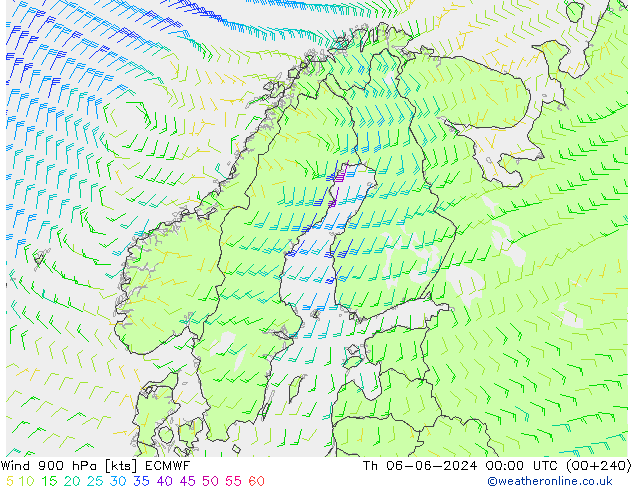 Rüzgar 900 hPa ECMWF Per 06.06.2024 00 UTC