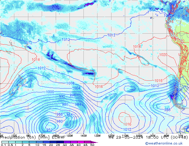 Z500/Yağmur (+YB)/Z850 ECMWF Çar 29.05.2024 00 UTC