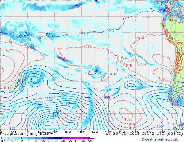 Neerslag ECMWF wo 29.05.2024 12 UTC