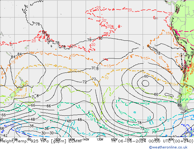 Géop./Temp. 925 hPa ECMWF jeu 06.06.2024 00 UTC