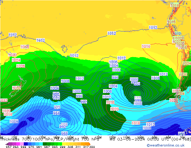 Thck 700-1000 hPa ECMWF Seg 03.06.2024 00 UTC