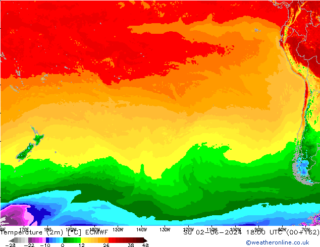 température (2m) ECMWF dim 02.06.2024 18 UTC