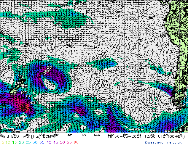 Wind 850 hPa ECMWF Th 30.05.2024 12 UTC