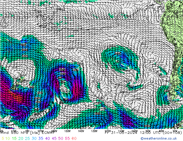 Viento 950 hPa ECMWF vie 31.05.2024 12 UTC