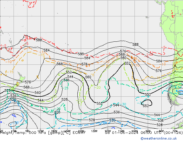 Z500/Rain (+SLP)/Z850 ECMWF sab 01.06.2024 06 UTC