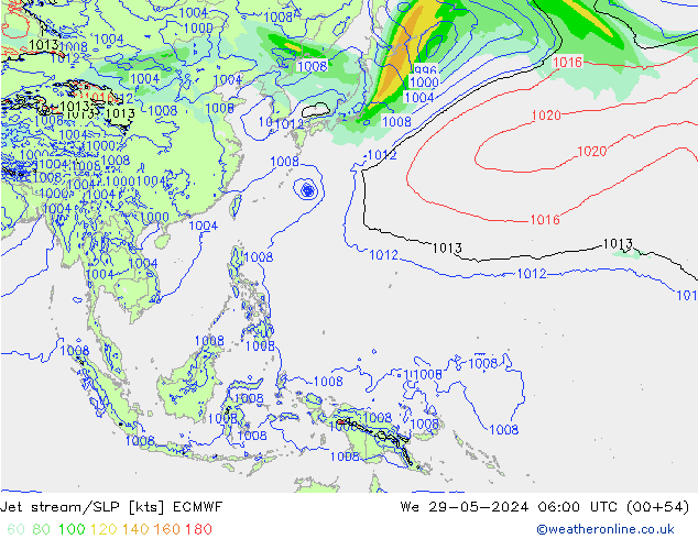 Jet Akımları/SLP ECMWF Çar 29.05.2024 06 UTC