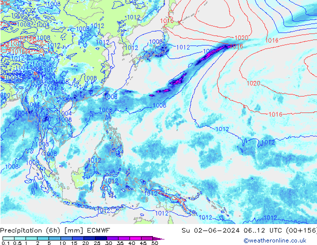 Z500/Rain (+SLP)/Z850 ECMWF nie. 02.06.2024 12 UTC