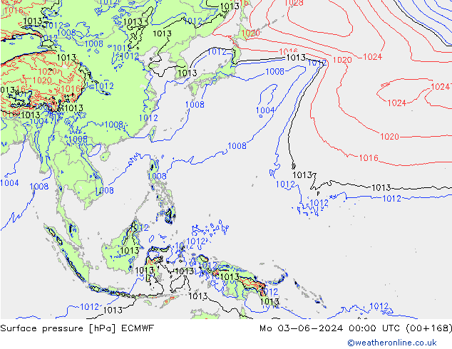 ciśnienie ECMWF pon. 03.06.2024 00 UTC