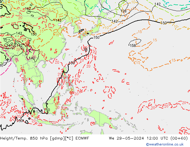 Z500/Rain (+SLP)/Z850 ECMWF ср 29.05.2024 12 UTC