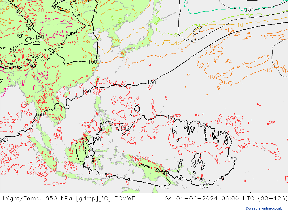 Z500/Yağmur (+YB)/Z850 ECMWF Cts 01.06.2024 06 UTC